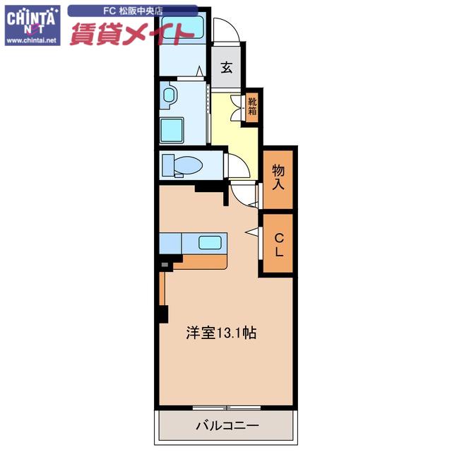 アクティーフ(ワンルーム/1階)の間取り写真