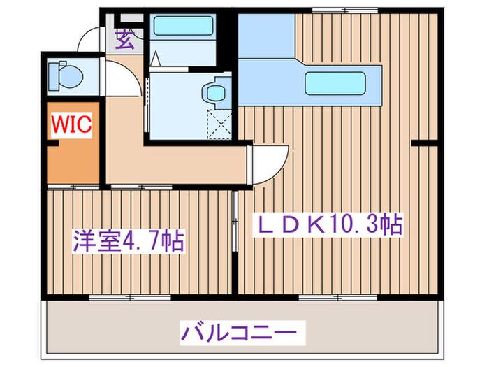 テレパレス榴ヶ岡1号棟(1LDK/3階)の間取り写真