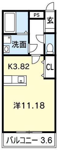 蛭子ガーデンテラス(1K/2階)の間取り写真