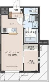 MIKASAレジデンス(1SK/1階)の間取り写真