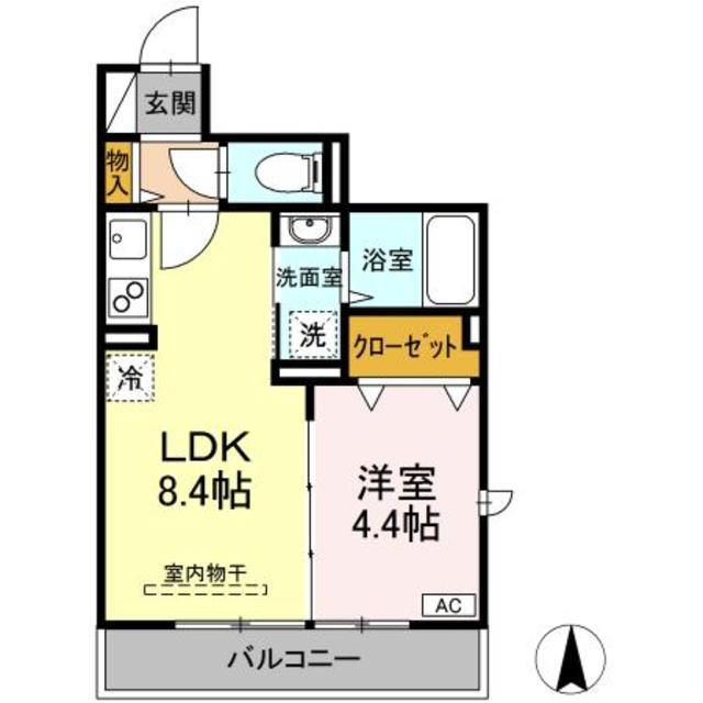 グロワール(1LDK/2階)の間取り写真