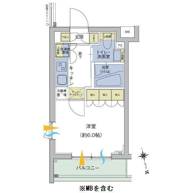 アジールコート品川中延(1K/4階)の間取り写真