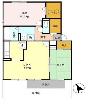 ヴェルドミールK(2LDK/1階)の間取り写真