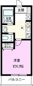 LANA浦和本太(1K/3階)の間取り写真