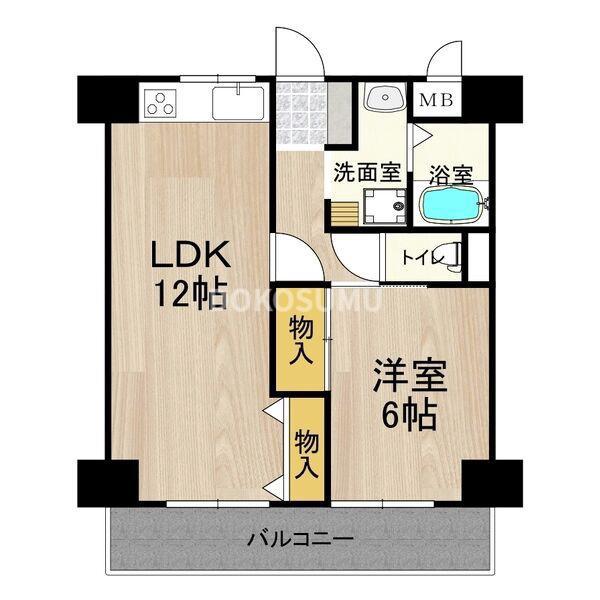 ロベリア弐番館(1LDK/5階)の間取り写真