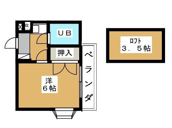 オリーブ(1K/2階)の間取り写真