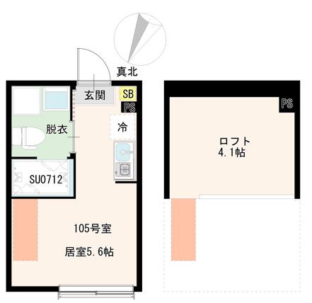 平井六丁目7(ワンルーム/1階)の間取り写真