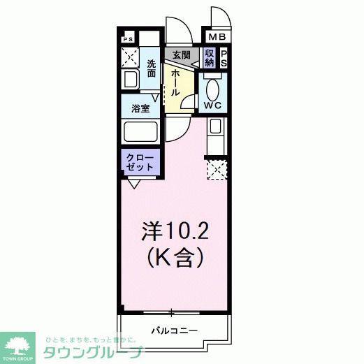 プリムローズ II(ワンルーム/1階)の間取り写真