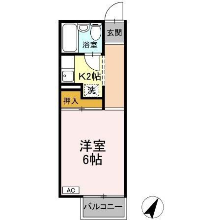 サンコーポ(1K/2階)の間取り写真