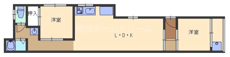 メゾンカッサ守口(2LDK/1階)の間取り写真