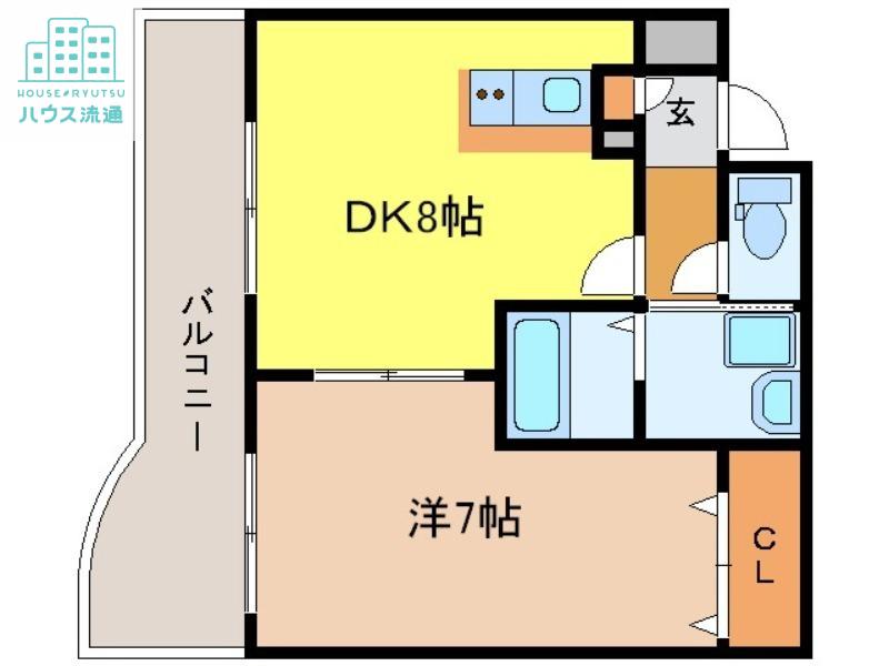 リファレンス魚の町(1LDK/4階)の間取り写真
