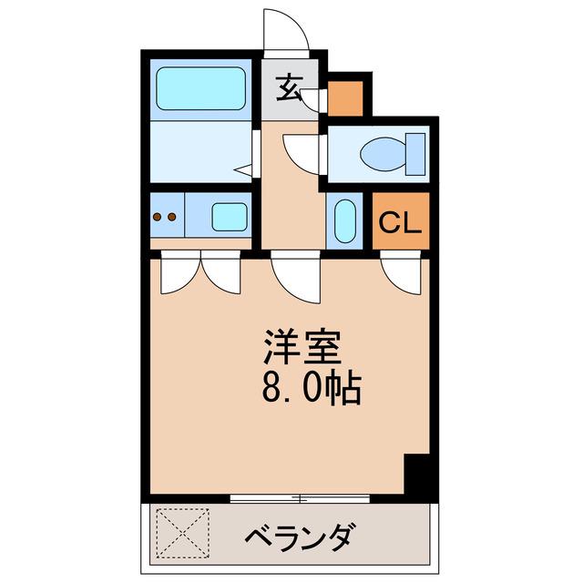 桜マンションII(ワンルーム/8階)の間取り写真