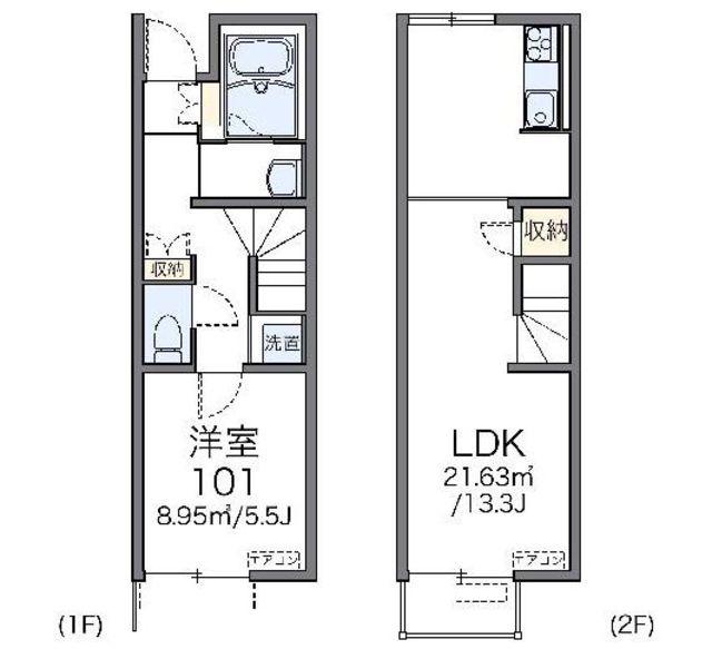 レオネクストジゴジ3(1LDK/1階)の間取り写真
