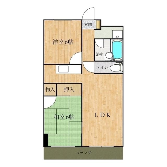 ホワイトハイツ(2LDK/2階)の間取り写真