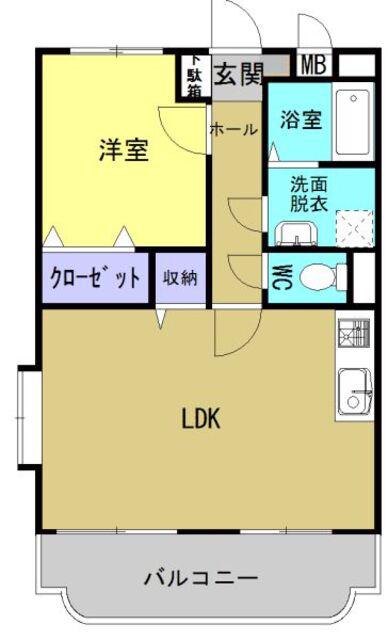 サンファースト福島(1LDK/4階)の間取り写真