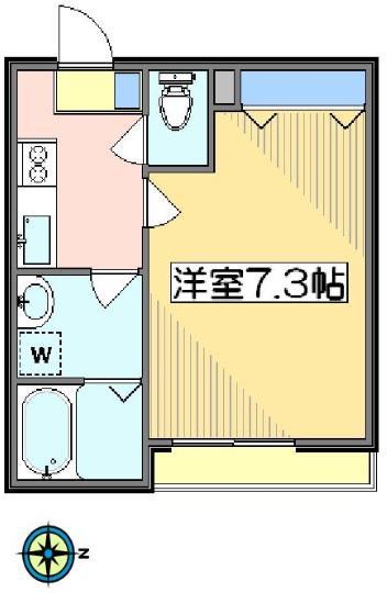 パークサイドコート(1K/1階)の間取り写真