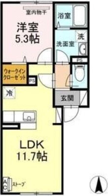 グレース ノース38(1LDK/1階)の間取り写真