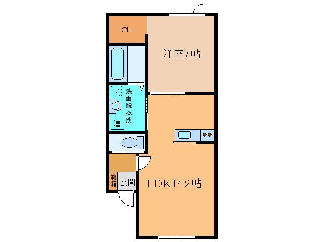 KIRARIA(1LDK/1階)の間取り写真