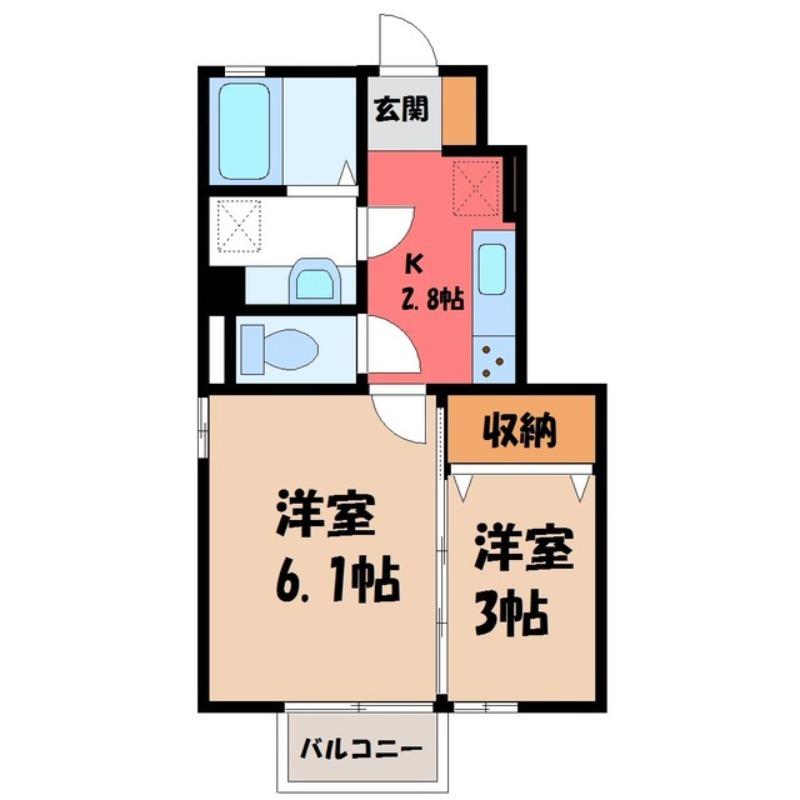 ショコラ A(2K/1階)の間取り写真