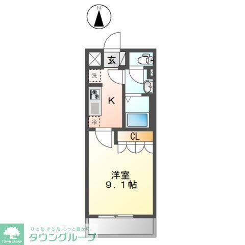 グレイス江北(1K/1階)の間取り写真