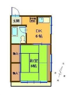 パールハイツ(1DK/3階)の間取り写真