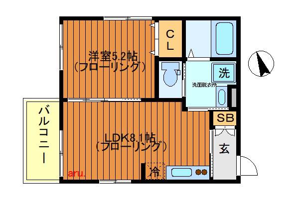 レシデンシア吉祥寺(1LDK/2階)の間取り写真