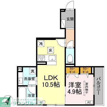 D-ROOM・M(1LDK/1階)の間取り写真