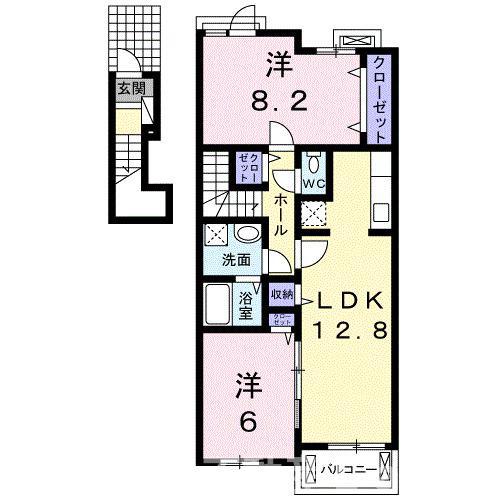 フレイムガーデン(2LDK/2階)の間取り写真
