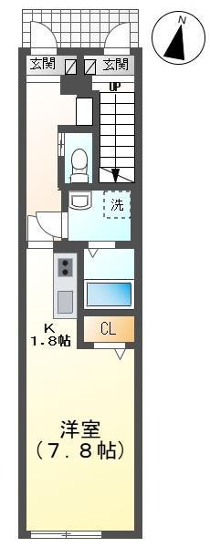 ルミエール(1K/1階)の間取り写真