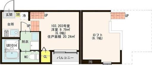 アムールヒナ(ワンルーム/2階)の間取り写真