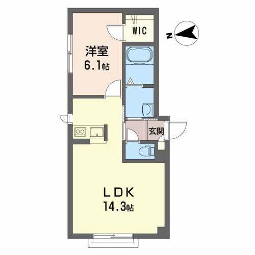 シャーメゾンホワイトリリーII(1LDK/2階)の間取り写真