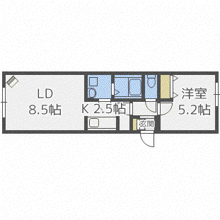 ティーケイ南郷(1LDK/1階)の間取り写真