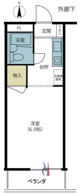 マーシャルハイツ杉並2号棟(ワンルーム/2階)の間取り写真