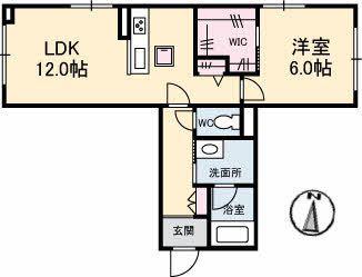 アベニール(1LDK/1階)の間取り写真