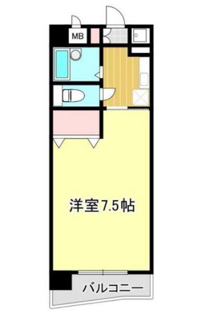 メトロノーム中島(1K/4階)の間取り写真