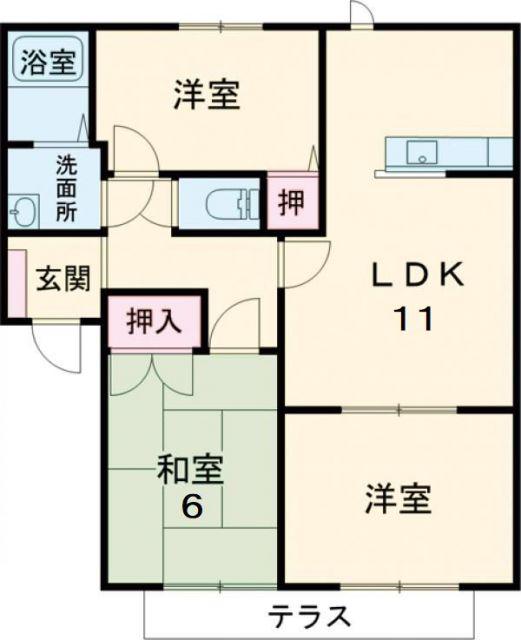 アネックス日根野A棟(3LDK/1階)の間取り写真