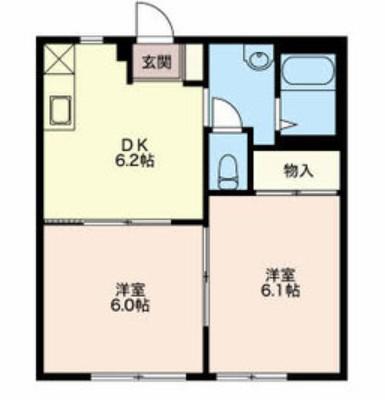 アンシャンテ(2DK/1階)の間取り写真