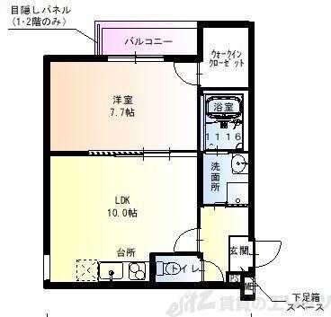 フジパレス井高野V番館(1LDK/1階)の間取り写真