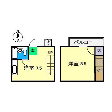 グランドパーク桜井町(1DK/3階)の間取り写真