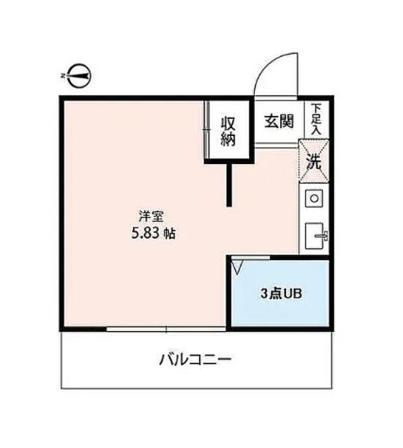 メゾンドペルル(ワンルーム/1階)の間取り写真