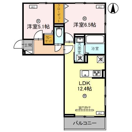 D-REGALO城東N(2LDK/3階)の間取り写真
