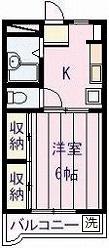 森屋マンション(1K/2階)の間取り写真