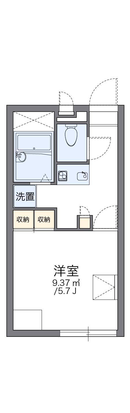 レオパレスレクエルド新下関(1K/1階)の間取り写真