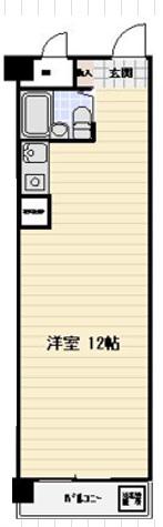 ライオンズヒルズ向ヶ丘遊園(ワンルーム/1階)の間取り写真
