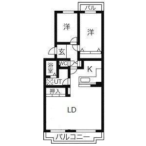 オークヒルズ川名山(3LDK/2階)の間取り写真