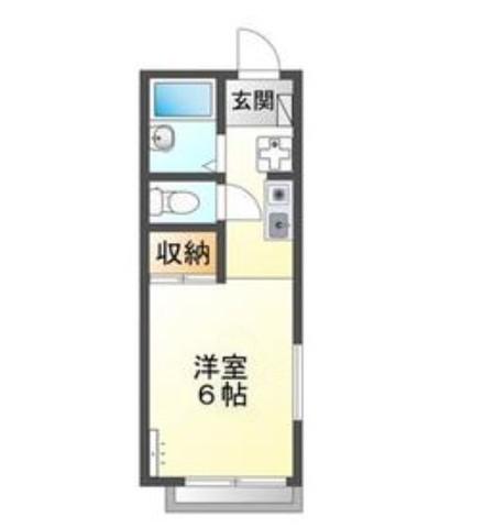 カルム白浜町(1K/1階)の間取り写真