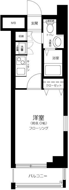 LE-LION清澄白河(1K/8階)の間取り写真
