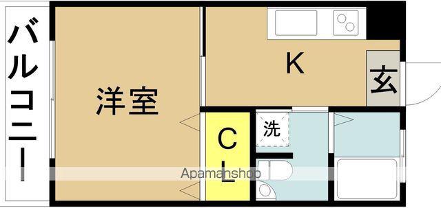 今村コーポ(1K/4階)の間取り写真