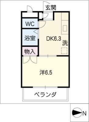 アネックス大幸(1DK/3階)の間取り写真
