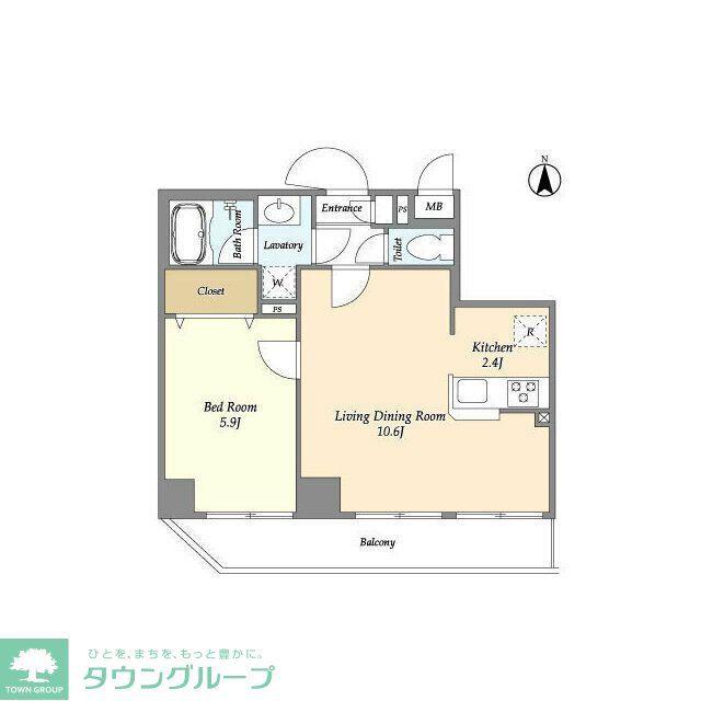 HF下赤塚レジデンス(1LDK/6階)の間取り写真